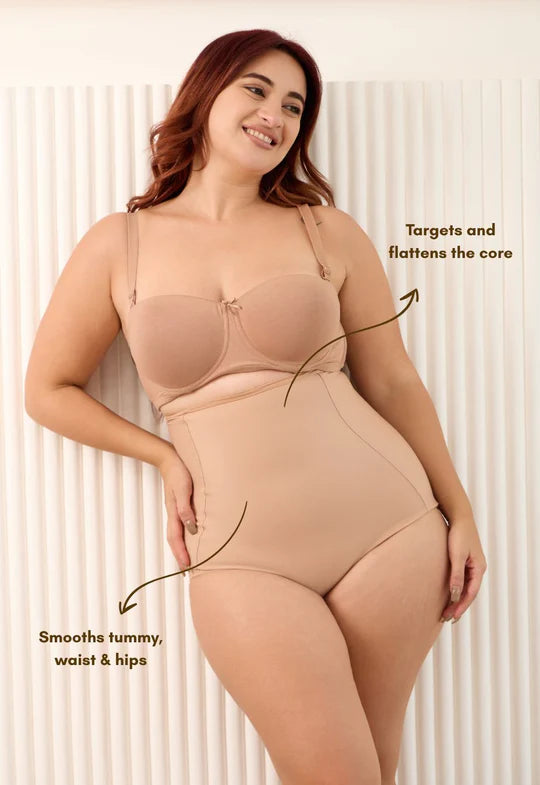 SHAPING INDIA™ Waist Reduction Everyday Shapewear- Made for Indian Women Body types- Pack Of 2 With FREE High Waist seamless Underwear